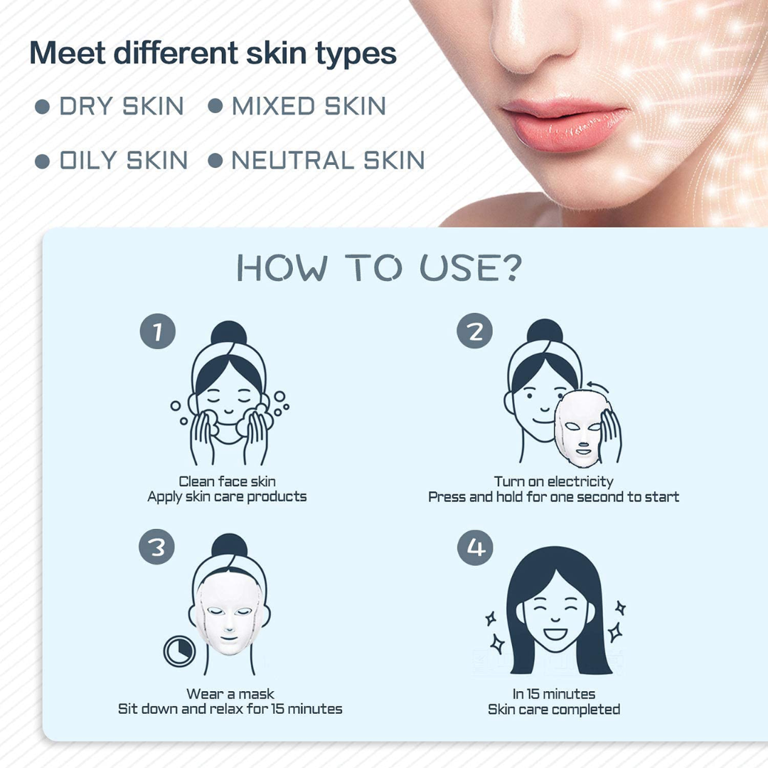 Led skin therapy mask